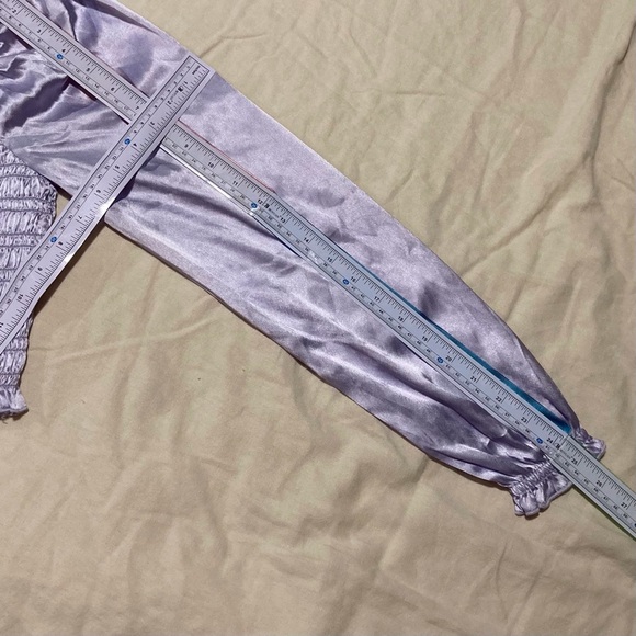 Japna Purple Puff Sleeve Smocked Blouse - Picture 3 of 9